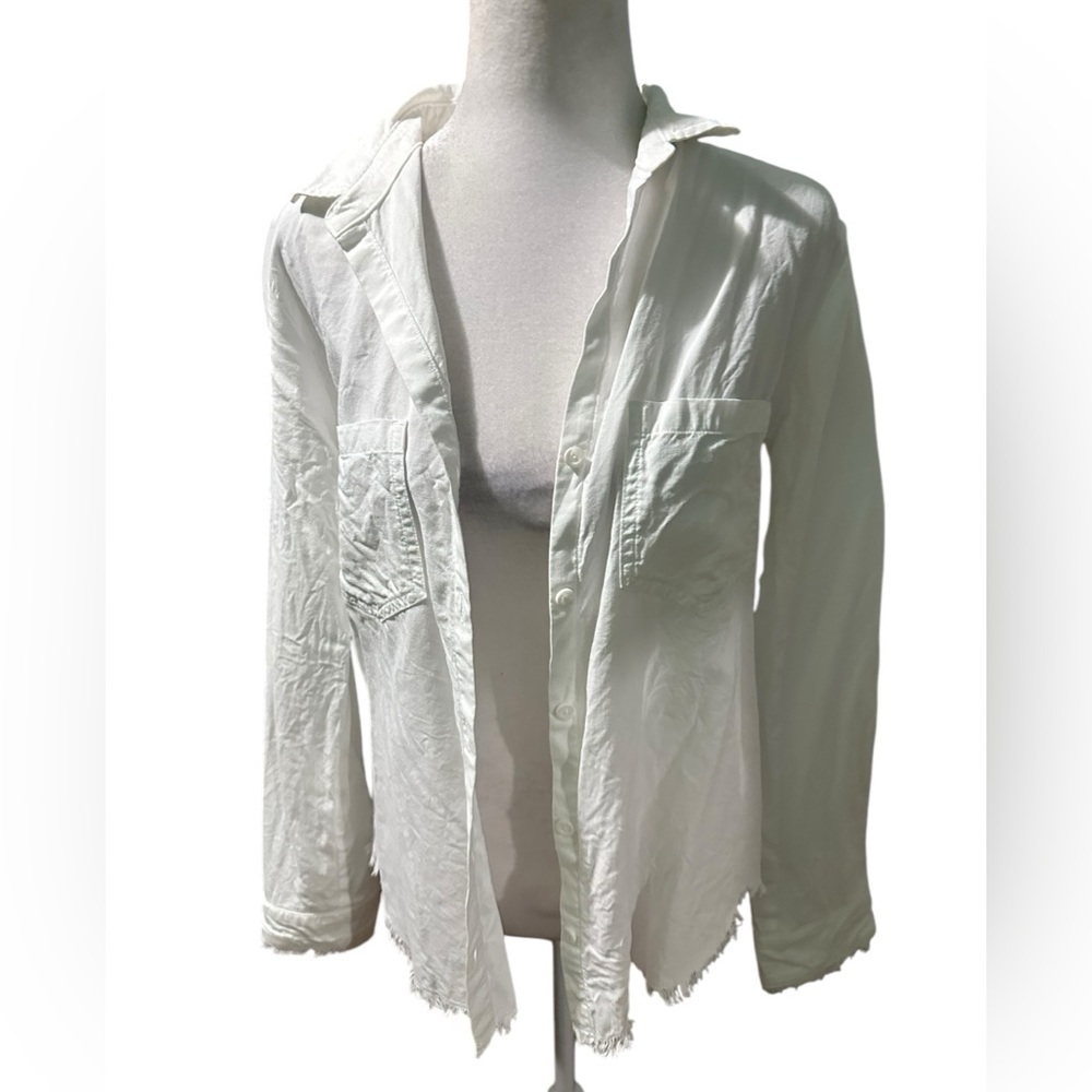 Cloth & Stone Women's White Button-Up Shirt size XS - Picture 6 of 9